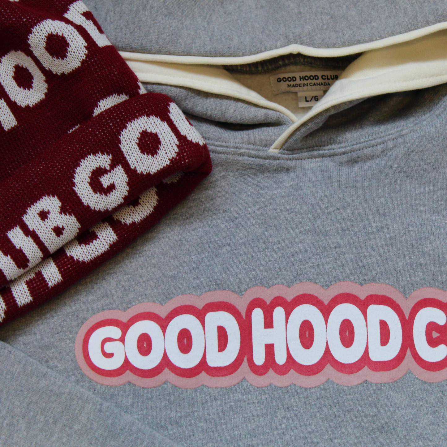 Holiday Hood in Heather Grey
