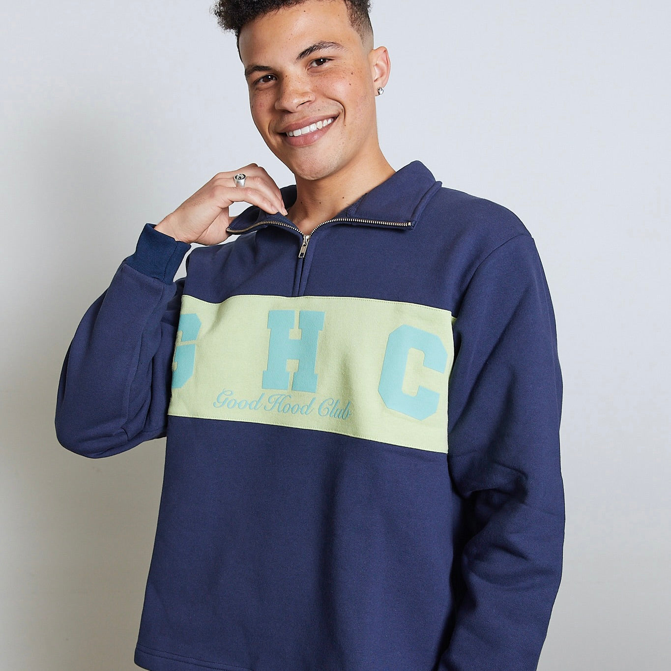 Varsity Zip in Navy