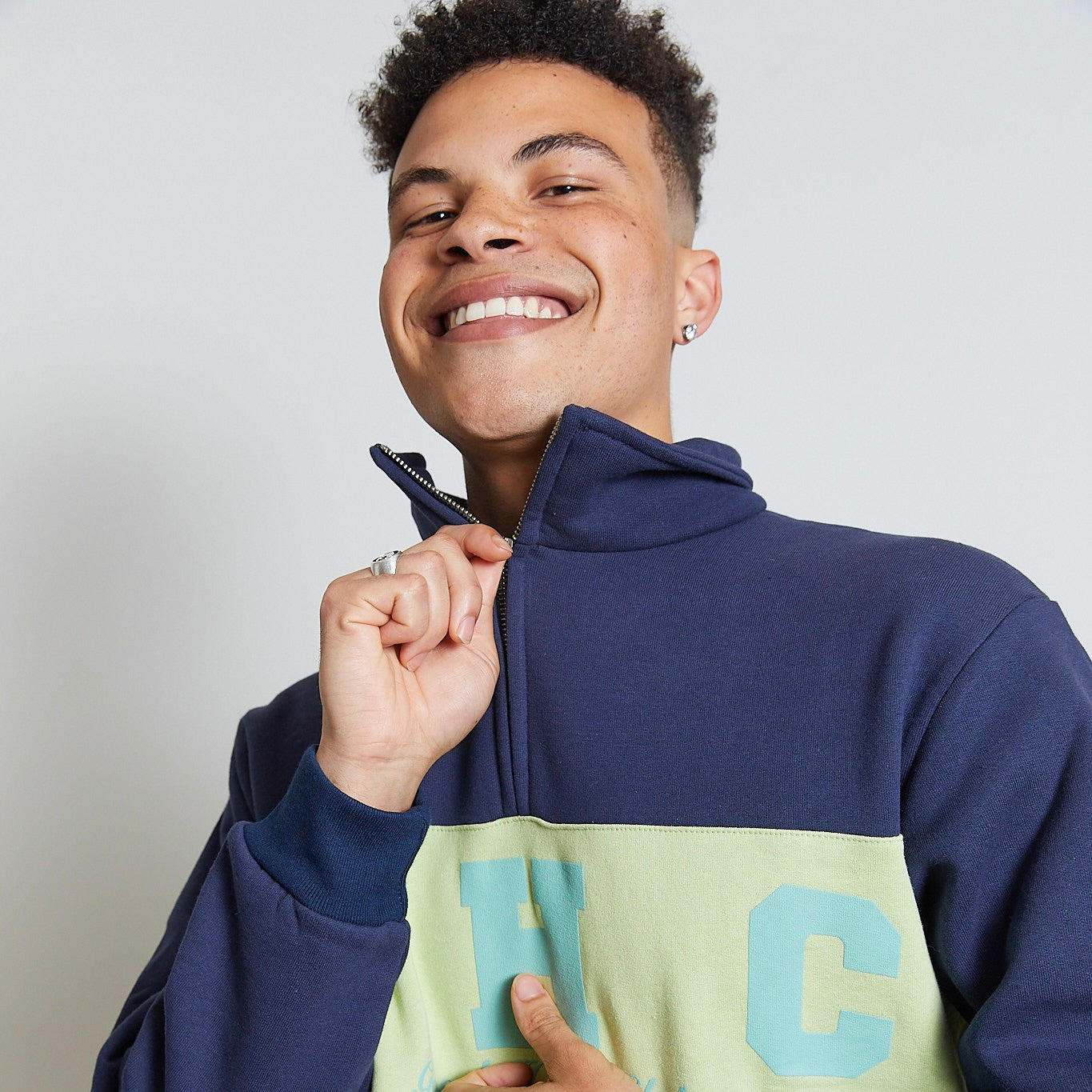 Varsity Zip in Navy
