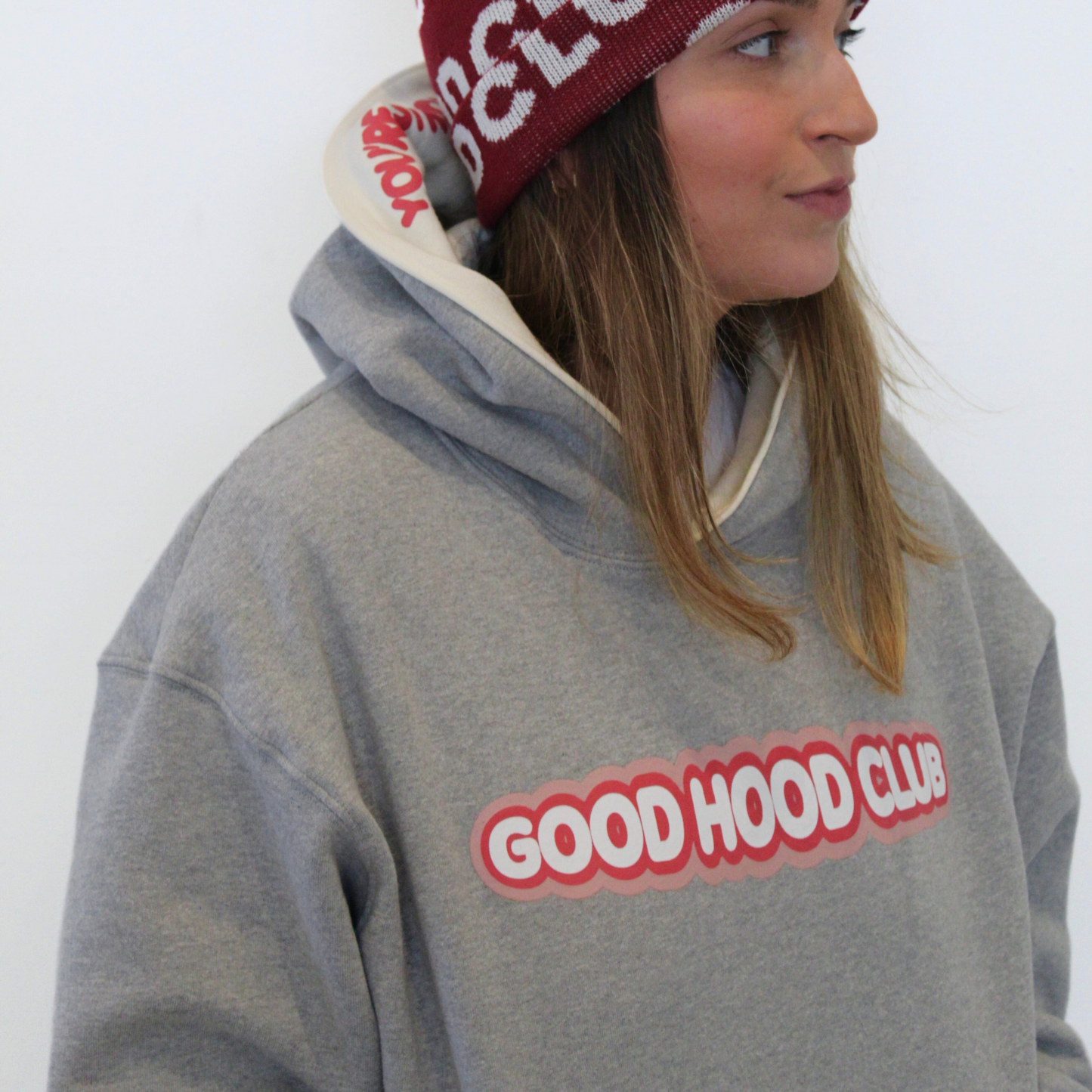 Holiday Hood in Heather Grey