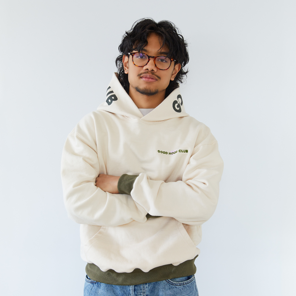 Heart Hoodie in Cream
