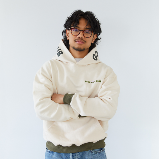Heart Hoodie in Cream
