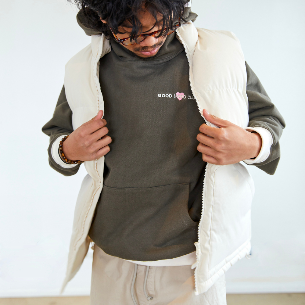 Heart Hoodie in Pine