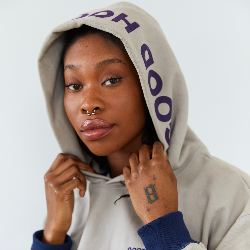 Heart Hoodie in Stone